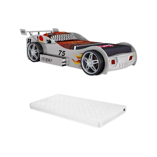 Cama Coche Runner 232x111x61 Cm Color Blanco Vente-unique con