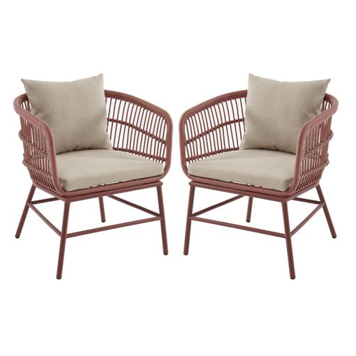 Sillón De Jardín Lousini 74x74x80 Cm Color Terracota Venta-unica