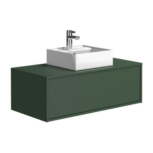 Pack de lavabo con toallero más mueble de 100 en color roble modelo Clean  marca Unisan