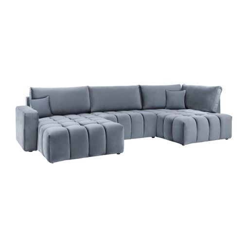 Sofá Cama Con Arcon Y Chaise Longue Pau 215x135cm 3 Plazas Azul Terciopelo  con Ofertas en Carrefour