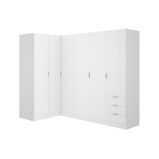 Armario Esquinero Essen 2 Módulos 4 Puertas Natural 184x214x91 Cm