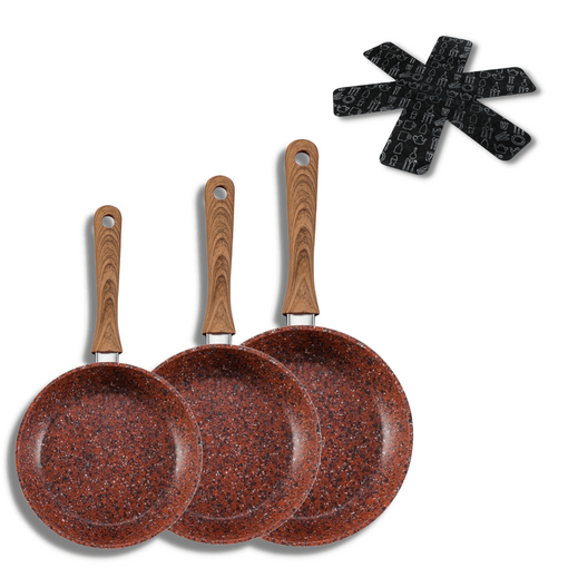 JUEGO DE 3 SARTENES TEKNO CHEFF COOPER&GRANIT STONE