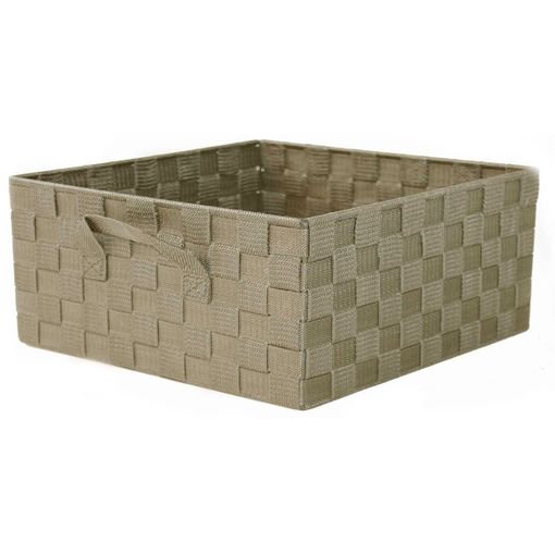 Cesta Con Correa Y 2 Tiradores Color Topo, Modelo Grande - L 35.5 X A 25 X H  12.5 Cm - Topo con Ofertas en Carrefour