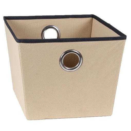 Cesta Beis De Tela Con Asas - L 35 X A 28 X H 22 Cm