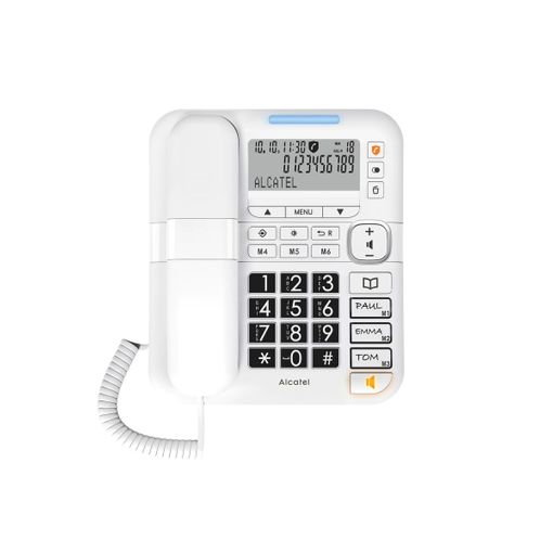 Teléfono fijo de sobremesa con función de manos libres e identificador de  llamadas Alcatel