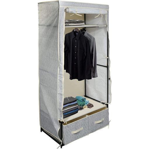 Msv Armario De Tela Xl Con 2 Cajones, Plegable, Para Camping, Con Barra  Para Colgar, 75 X 45 X 160 Cm con Ofertas en Carrefour