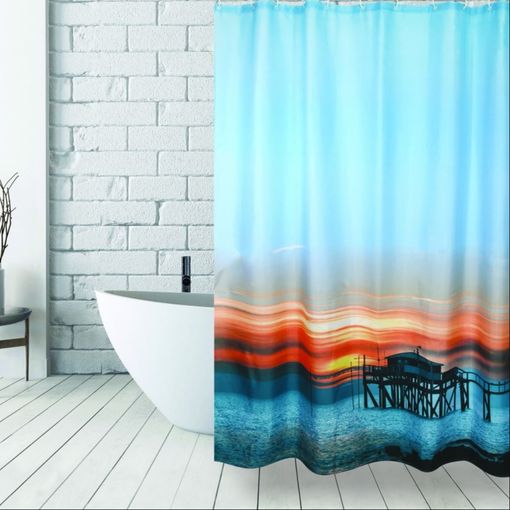 Cortina De Ducha Polyester 180x200 Cm sunset con Ofertas en Carrefour