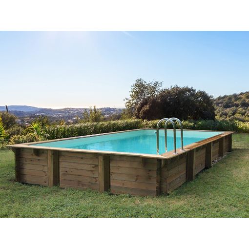 Piscina Rectangular De Madera sunrise - 8.20 X 5.20 X 1.44 M con Ofertas  en Carrefour