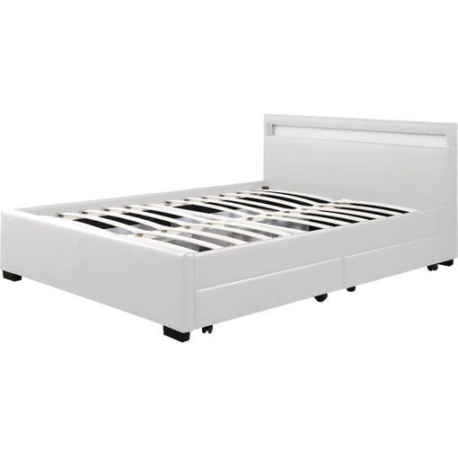 Cama Negra Con Caja De Almacenaje Y Led 140x190 Enfield con Ofertas en  Carrefour