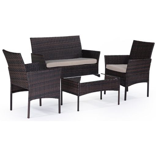 Conjunto De Muebles De Jardín "leni" - Marrón/beige