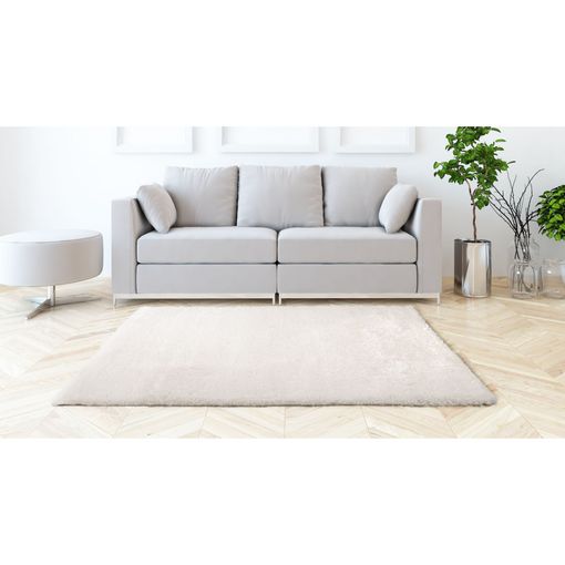 Alfombra De Salón Shaggy Blanca 60x90cm con Ofertas en Carrefour