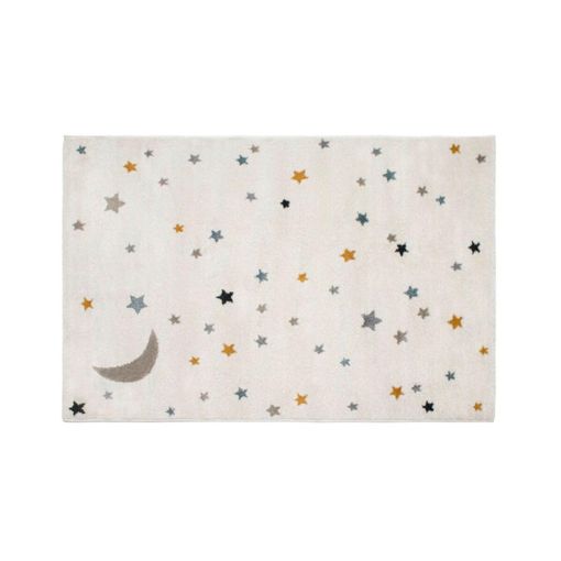 Alfombra infantil MOONY - 100 x 150 cm - beige, rosa y amarillo