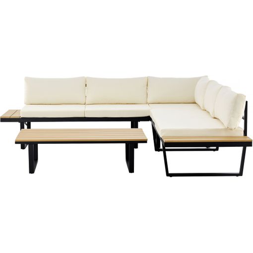 Set De Muebles De Jardín - 4-piezas - Conjunto De Muebles De Exterior -  Sillón - Sofá - Mesa De Centro - Caqui Marrón Y Imitación De Madera  [casa.pro]â® con Ofertas en