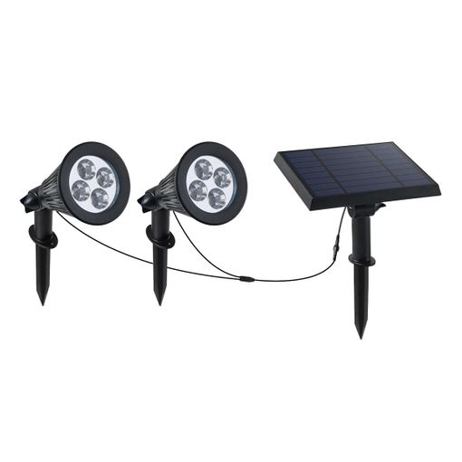 2 Foco Solar Led pincho con Placa Solar