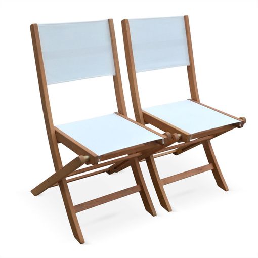 Pareja De Sillas De Mesa De Jardãn, Eucalipto, Natural | Sillas