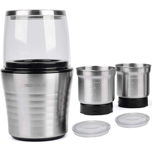 Molinillo de café - KSW 3307, Molinillo Café Eléctrico, Especias, Semillas,  40 g café 20 tazas café, Cuchillas Acero Ino CLATRONIC, Negro/Plata