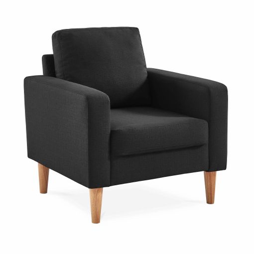 Sillón De Tela Gris Oscuro - Bjorn - Sillón 1 Plaza Fijo Recto Patas con  Ofertas en Carrefour