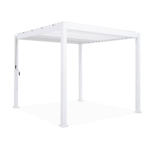 Pérgola bioclimática autoportante de aluminio blanco 3x3m Ombrea