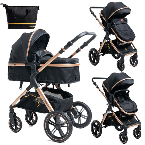 Bebelissimo - Carrito De Bebé - 2 En 1 - Silla De Paseo Para Niños -  Carricoche Convertible - 0-22kg - Nya - Black con Ofertas en Carrefour