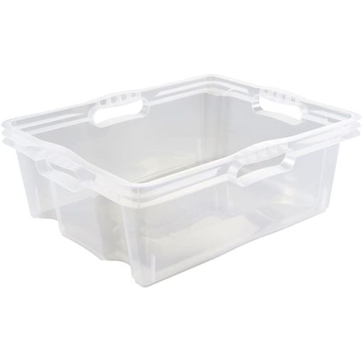 AHIOVA 4 Cajas Almacenaje Plastico Pequeñas 26,5x19,5x12,5cm con