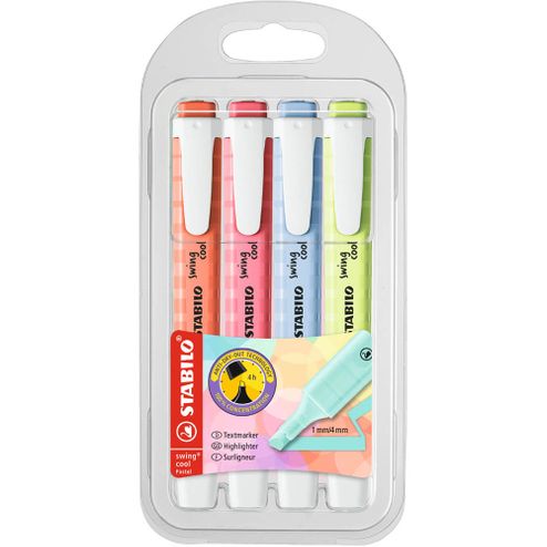 Pack subrayadores Stabilo Colores Pastel 4 unidades (coral, rosa