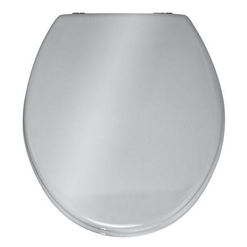 TIENDA EURASIA - Tapa WC Universal Semidura, Bisagras Tapa WC de Acero, Tapadera  WC Universal de 43,5 x 37,5 cm, Tapa de WC de Madera de Densidad Media, Tapa  Inodoro (Plata) 