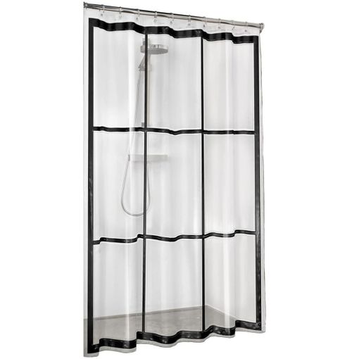 Cortina De Ducha Transparente 180 X 180 Cm Gris Plástico Peva (12 Unidades)  con Ofertas en Carrefour