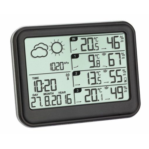 Hama - Estación meteorológica interior y exterior con Reloj digital  (Weather station con función reloj y fecha, medición tempera