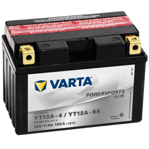 Batería Para Motocicleta Varta Agm, 12 V 11 Ah Yt12a-4 / Yt12a-bs con  Ofertas en Carrefour
