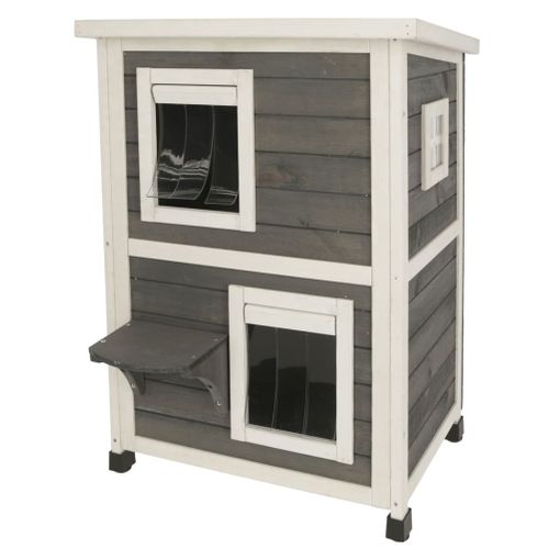 Casa Para Gatos De Exterior Family Gris Y Blanco 57x55x80 Cm Kerbl con  Ofertas en Carrefour