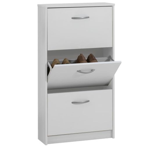 Zapatero 3 Puertas Blanco Brillo Porcuna 61 Cm(ancho) 113 Cm(altura) 25  Cm(fondo) con Ofertas en Carrefour