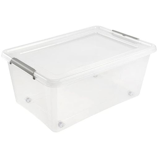 Keeeper - Caja de almacenamiento con decoración, con tapa, 24 litros, 41,5x35,5x22, estrellas, Colección Paulina