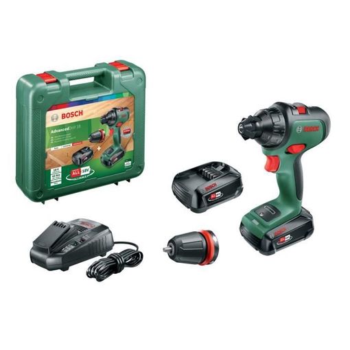 Bosch Professional 18V System GSB 18V-21 - Taladro percutor a batería (55  Nm, 1800 rpm, 2 baterías x 2.0 Ah, set 40 puntas, en L-BOXX) -   Exclusive : : Coche y moto