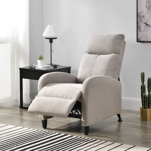 HOMCOM Sillón Relax Reclinable Manual Tapizado en Terciopelo