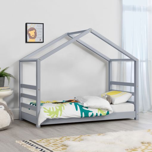 Cama Infantil Tipo Montessori, Casita Madera Natural Para Niño Y Niña, 90 X  190 Cm con Ofertas en Carrefour