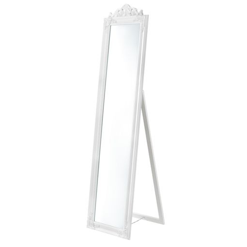 Espejo De Pie Arezzo Con Estilo Barroco Inclinable Marco Eucalipto 160 X 40  Cm - Blanco [en.casa] con Ofertas en Carrefour