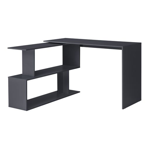 Mesa Escritorio - 76,5 X 120 X 50 Cm - Escritorio De Ordenador - Mesa De  Oficina Con Estantes - Mesa En Forma L - Mesa De Esquina - Gris Oscuro  [en.casa]® con Ofertas en Carrefour