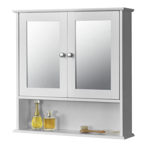 Armario De Baño Con Espejo De Pared Con 2 Puertas 58x56x13cm con Ofertas en  Carrefour