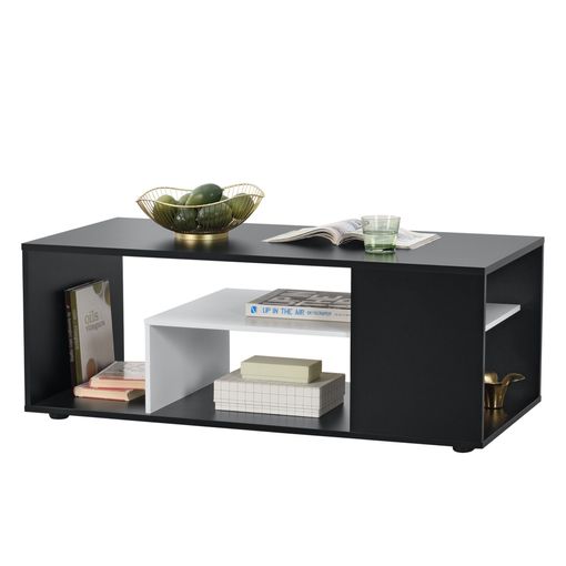 Mesa de centro Märsta aglomerado 75 x 75 x 35,5 cm - Negro [en.casa]