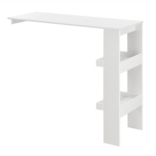 Mesa De Bar - Mesa Bistro Elegante - 70 X 70 X 110 Cm - Mesa Alta - Cocina  - Barra Integrada Para Bebidas - Con 3 Estantes - Blanco [en.casa]® con  Ofertas en Carrefour