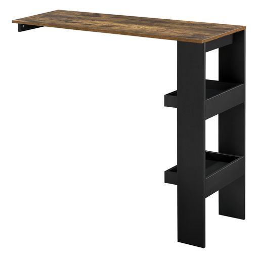 Mesa De Bar Bromölla - Mesa De Bistro Elegante - 120 X 45 X 106 Cm - Mesa  Alta De Cocina - Con 2 Estantes Integradas - Negro Y Roble Oscuro  [en.casa]® con Ofertas en Carrefour