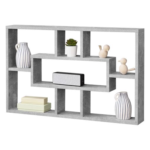 Estantería Para Pared Qinngua - 77 X 10 X 48 Cm - Con 7 Superficies De  Almacenamiento - Estante Flotante - Decoración De Salón O Dormitorio -  Efecto Hormigón [en.casa]® con Ofertas en Carrefour