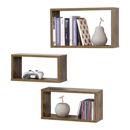 Juego De Estanterías Para Pared Mandal - Set De 3 Unidades En Diferentes  Medidas - Estantes Flotantes - Decoración De Salón O Dormitorio - Efecto  Madera Oscura [en.casa]® con Ofertas en Carrefour