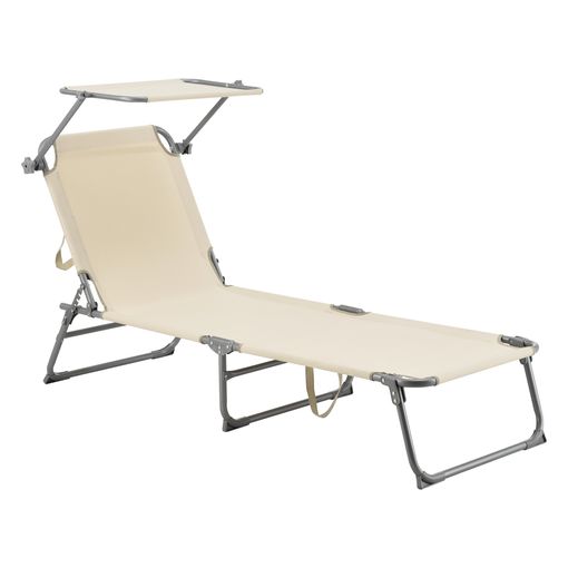 Tumbona Plegable Getaria - 189 X 57 X 28 Cm - Con Techo - Parasol - Toldo -  Acero - Hasta 115 Kg - Hamaca De Playa - Asiento Para Jardín - Silla  Reclinable - Beige [en.casa]® con Ofertas en Carrefour