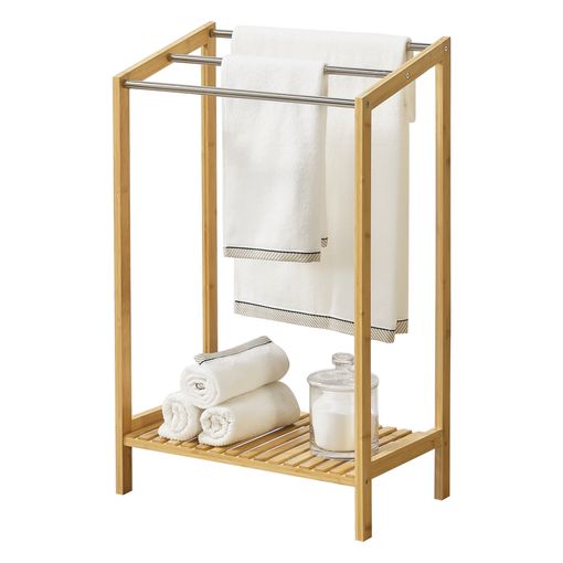 Estantería De Pared Östra De 3 Niveles Con Toallero Bambú 59 X 52 X 21 Cm -  Natural [en.casa] con Ofertas en Carrefour