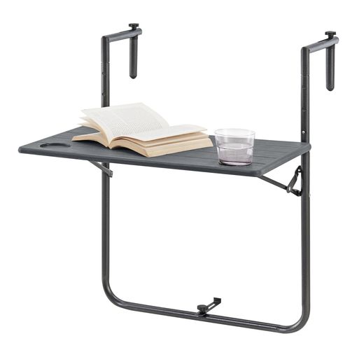 Mesa Colgante De Balcón Badolato Acero 84 X 60 X 60 Cm Gris Oscuro  [en.casa] con Ofertas en Carrefour