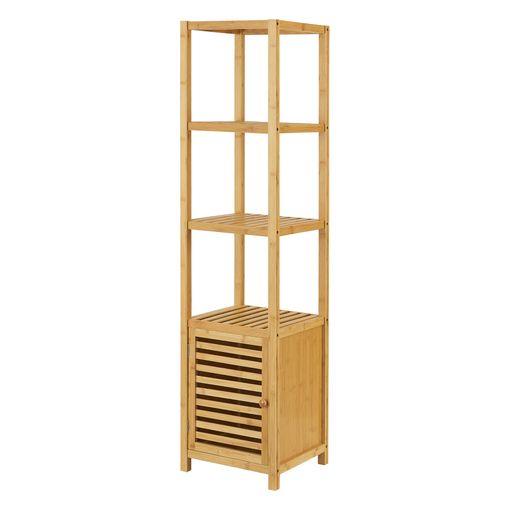 Mueble de baño Vetlanda con puerta y 3 estantes bambú 87 x 66 x 33 cm