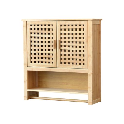 Mueble De Pared Para Baño Borlänge Puertas Enrejadas Bambú 66 X 62