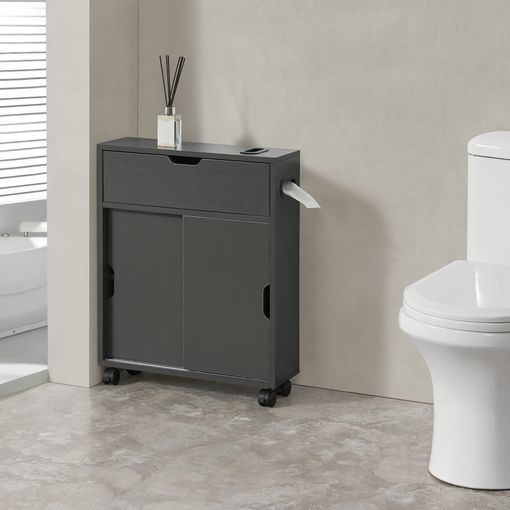 Mueble De Baño Kempele Carrito Aglomerado 67 X 52 X 17 Cm - Gris Oscuro  [en.casa] con Ofertas en Carrefour