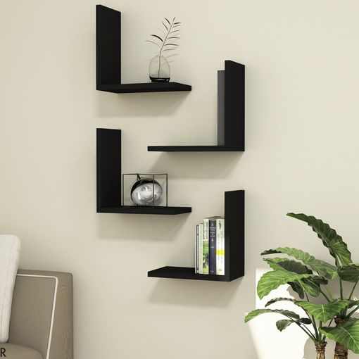 Estantería de pared flotante 8 compartimentos Laurio